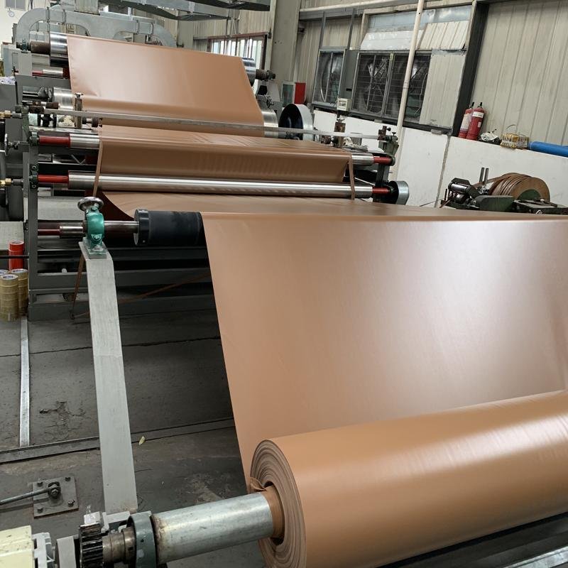 PVC coated fabric roll on the production line in Dubai