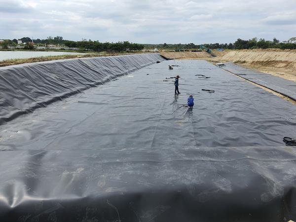 Geomembrane liner installed at a containment site
